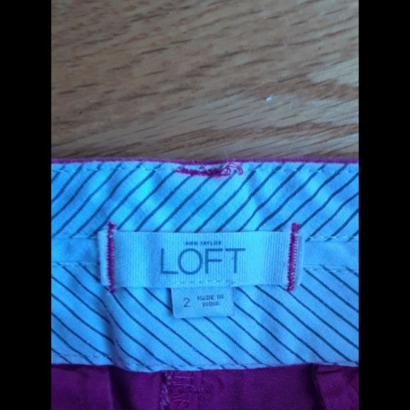 LOFT Pink Cotton Khaki Shorts Size 2 - Picture 3 of 3